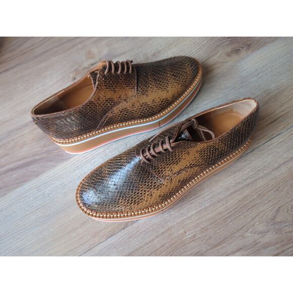 Clergerie Brook Platform Lightweight Comfort Oxford Womens 9 Brown - Picture 6 of 16